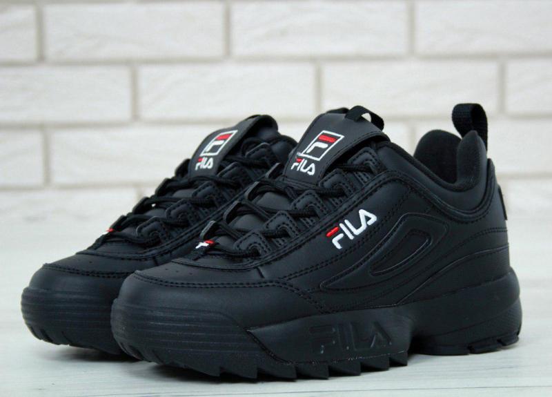 Фото Новинки №2., Чоловіче взуття, FILA Жіночі кросівки, obuwie do begania Fila Disruptor II Leather «Black/Black»