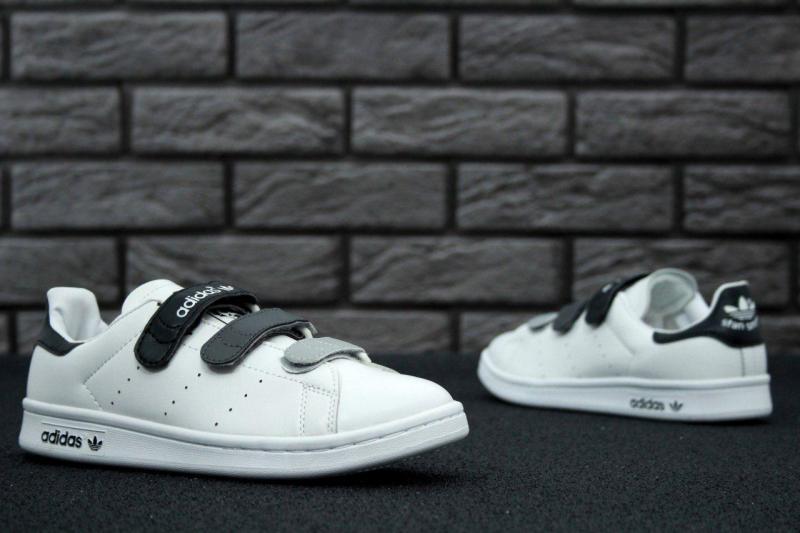 Фото Новинки №2., Жіноче взуття :, Adidas, Stan Smith Жіночі кросівки, obuwie do begania Adidas White Gray Stan Smith Women Velcro Shoes, Адідас, Едідас