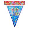 Гирлянда флажки Happy Birthday голубая