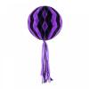 Бумажный шар соты полосатый 30 см фиолетовый