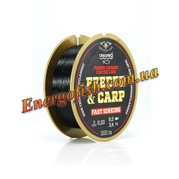 Фото  Леска Cralusso Feeder & Carp Fast Sinking Fluorocarbon Coated Black QSP 300 м 0.30 мм 7.2 кг