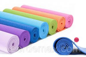 Фото Коврики для йоги, фитнеса и пилатеса Коврик для фитнеса и йоги Yoga Mat. 4 mm ( 1.73*0.61*4mm) разные цвета в ассортименте