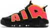 Мужские кроссовки Nike Air More Uptempo "Black/Orange/Hot Punch-Volt" (Найк Аир Аптемпо) черные