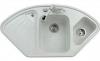 Угловая гранитная мойка для кухни с двумя чашами Argo Trapezio White 1060*575*190
