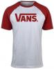 Мужская футболка-реглан Vans (Вэнс) белая с красным