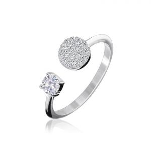 Фото ЖЕНСКИЕ ТОВАРЫ, Серебряные украшения, Серебряные кольца Серебряное кольцо Silvex925 с фианитом безразмерное модели К2Ф/824