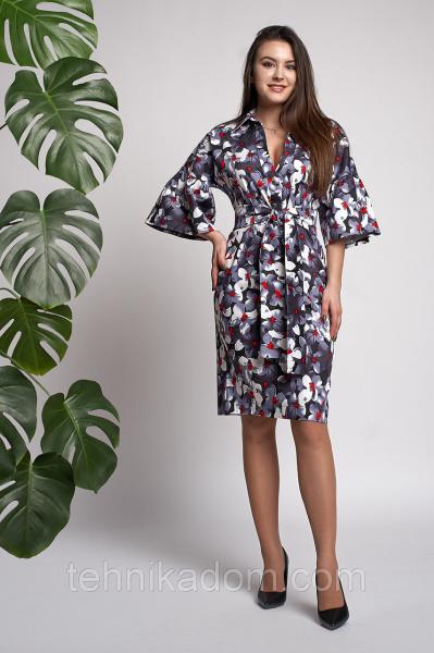 Платье Ивонна 0322_1 Чёрное с принтом