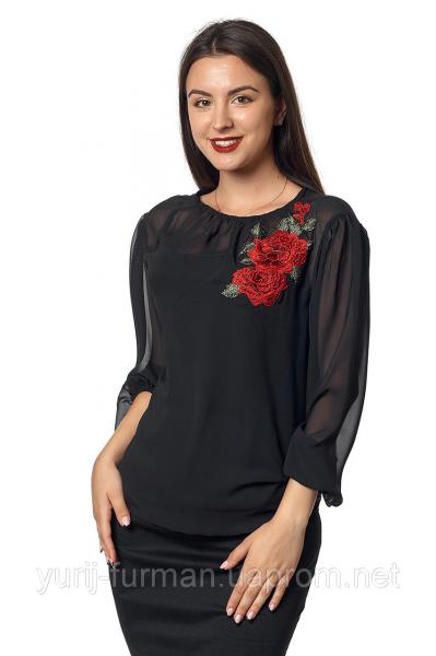Блуза Ксения 0259_2 Чёрная