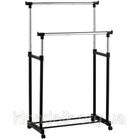 Телескопическая двойная стойка-вешалка для одежды и обуви Double Pole Clothes Horse