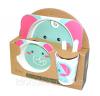  Набор детской бамбуковой посуды Eco Bamboo fibre kids set 5 предметов N02328 бирюзовый Наборы детской столовой посуды в Украине