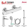 Комплект смесителей для ванной с душевым гарнитуром Ravak Termo 5 в 1 (HA012.00+TE032.00+953.00+972.00+914.00) 70320278