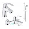 Комплект смесителей для ванной с душевым гарнитуром Grohe Eurosmart 3 в 1 хром 123238