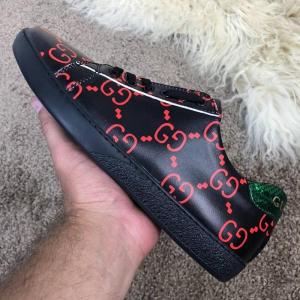Фото Обувь Gucci Ace Sneaker with GG Print Black