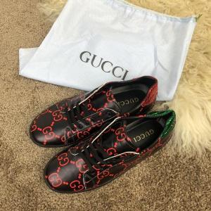 Фото Обувь Gucci Ace Sneaker with GG Print Black
