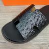  Шлепанцы Hermes Izmir Leather Ostrich Black Сандалии и шлепанцы мужские в Украине