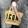 Beach Bag Dsquared2 Icon Cotton Yellow/Black