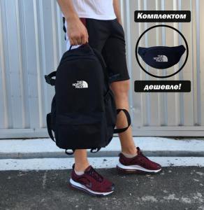 Фото Сумки Комплект чёрный рюкзак турист тнф + бананка