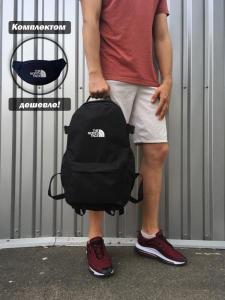 Фото Сумки Комплект чёрный рюкзак турист тнф + бананка