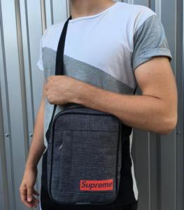 Фото Сумки Мессенджер Supreme серый