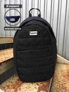 Фото Сумки Комплект рюкзак + бананка Supreme черный