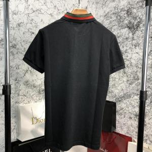 Фото Одежда Gucci Cotton Polo with Web and Bee Black