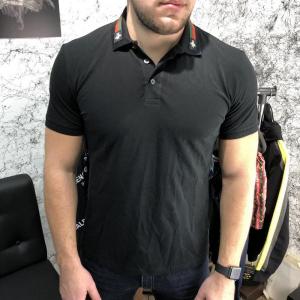 Фото Одежда Gucci Cotton Polo with Web and Bee Black
