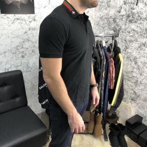Фото Одежда Gucci Cotton Polo with Web and Bee Black