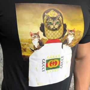 Фото Одежда Gucci T-Shirt #GucciHallucinationl Cat Print Black