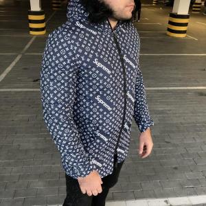 Фото Одежда Supreme x Louis Vuitton Jacquard Monogram Blue Parka Jacket