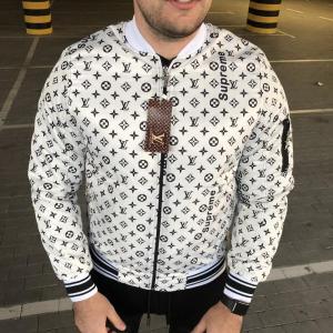 Фото Одежда Supreme x Louis Vuitton Jacquard Monogram White Bomber