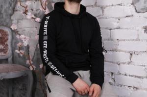 Фото Одежда Худи черные OFF WHITE ч/б print #2