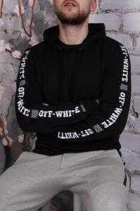 Фото Одежда Худи черные OFF WHITE ч/б print #2