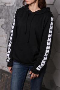 Фото Одежда Худи Адидас черный с белым