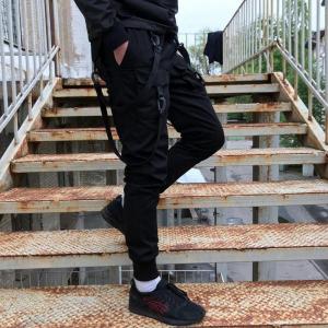 Фото Одежда Брюки карго мужские Пушка Огонь Scarstrope черные