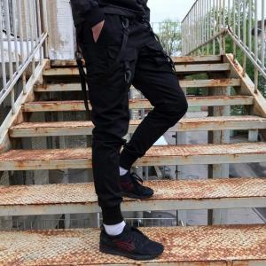 Фото Одежда Брюки карго мужские Пушка Огонь Scarstrope черные