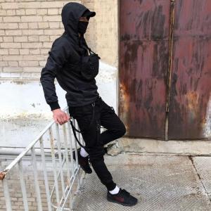 Фото Одежда Брюки карго мужские Пушка Огонь Scarstrope черные