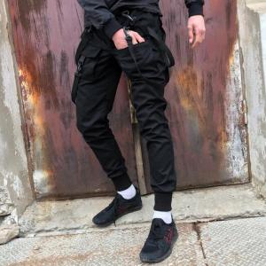 Фото Одежда Брюки карго мужские Пушка Огонь Scarstrope черные