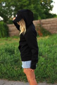 Фото Одежда Женская толстовка худи черная