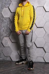 Фото Одежда Худи Adidas желтое с черным лампасом