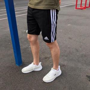 Фото Одежда Шорты трикотажные в стиле Adidas Three line черные