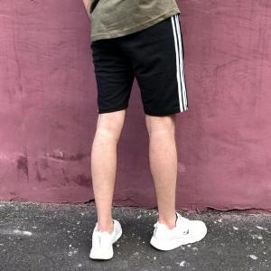 Фото Одежда Шорты трикотажные в стиле Adidas Three line черные