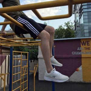 Фото Одежда Шорты трикотажные в стиле Adidas Three line черные