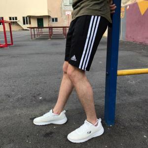 Фото Одежда Шорты трикотажные в стиле Adidas Three line черные