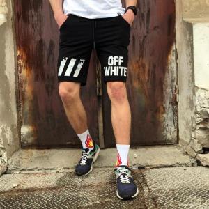 Фото Одежда Шорты мужские в стиле Off White Strip черные