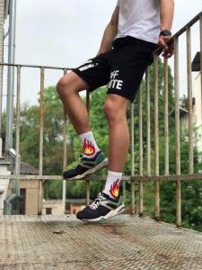 Фото Одежда Шорты мужские в стиле Off White Strip черные