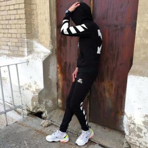 Фото Одежда Спортивные штаны в стиле Off White полосы черные