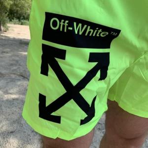 Фото Одежда Плавательные Шорты Off White With X Cross Neon Green