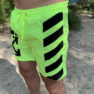 Фото Одежда Плавательные Шорты Off White With X Cross Neon Green