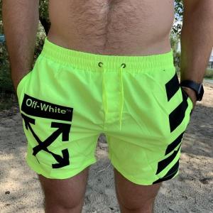 Фото Одежда Плавательные Шорты Off White With X Cross Neon Green