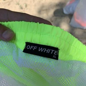 Фото Одежда Плавательные Шорты Off White With X Cross Neon Green